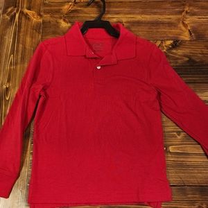 Boys Children's Place School Uniform Long Sleeve Polo Shirt, Size S (5/6) Red